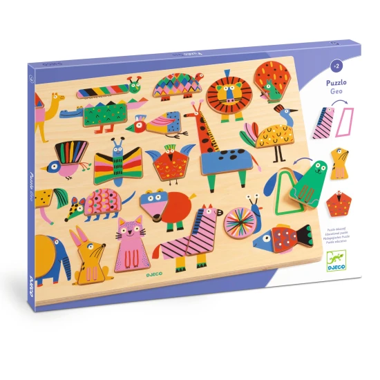 Drevené vkladacie puzzle Puzzlo Geo