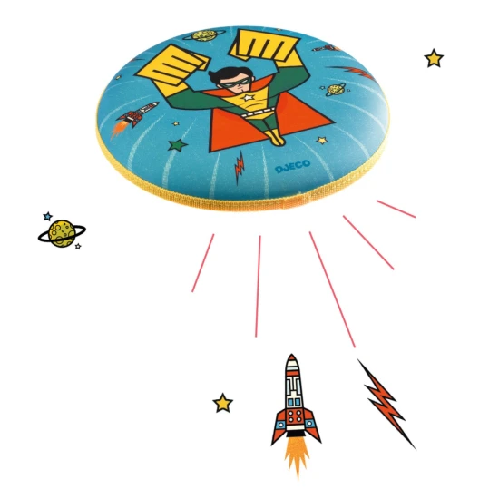 Penovy lietajuci tanier Hrdina Djeco – lahky, vodeodolny a bezpecny disk pre deti od 4 rokov.