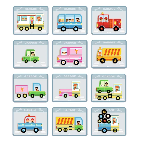 Magnetická skladačka Vozidlá