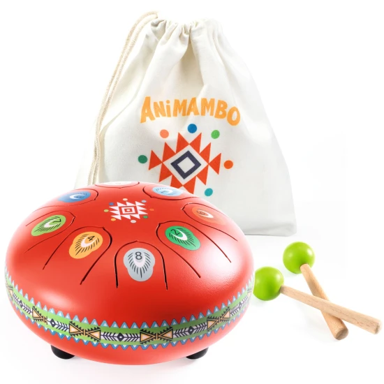 Kovový červený bubon Animambo