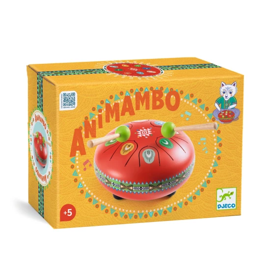 Kovový červený bubon Animambo