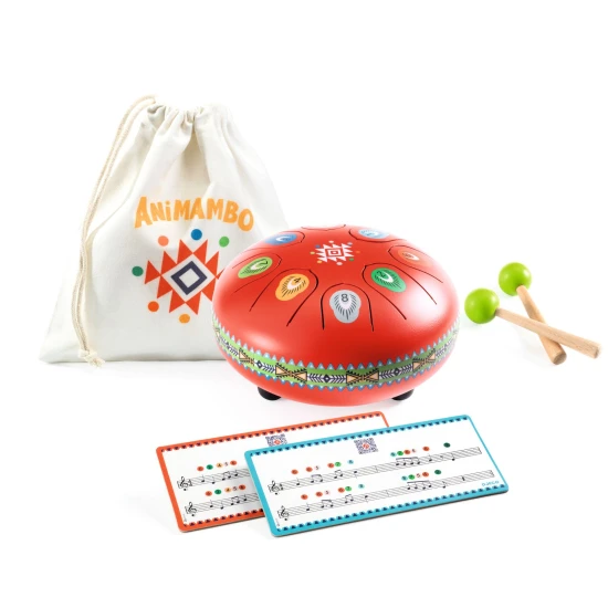 Kovový červený bubon Animambo