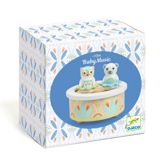 Drevená hracia skrinka Medveď a sova