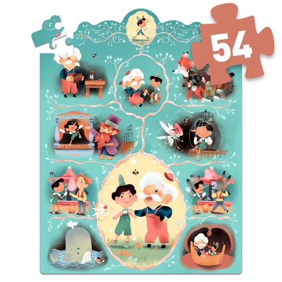 Rozprávkové puzzle Pinocchio 54 ks