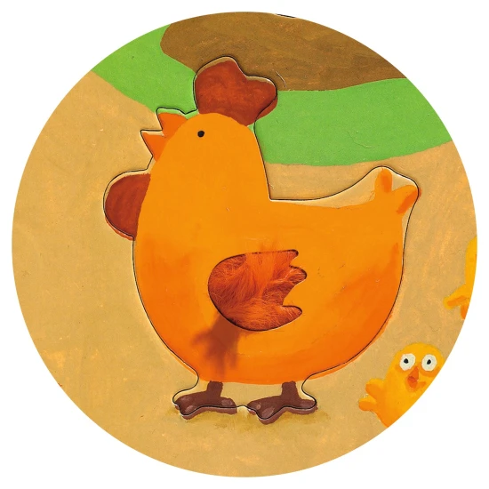 Obrovské hmatové puzzle Farma 12 ks