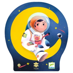 Siluetové puzzle: Astronaut na Mesiaci (36 dielikov)