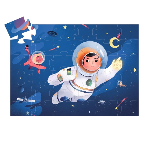 Siluetové puzzle: Astronaut na Mesiaci (36 dielikov)