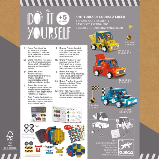 DIY Vyrob si sám Grand prix 3 pretekárske autá