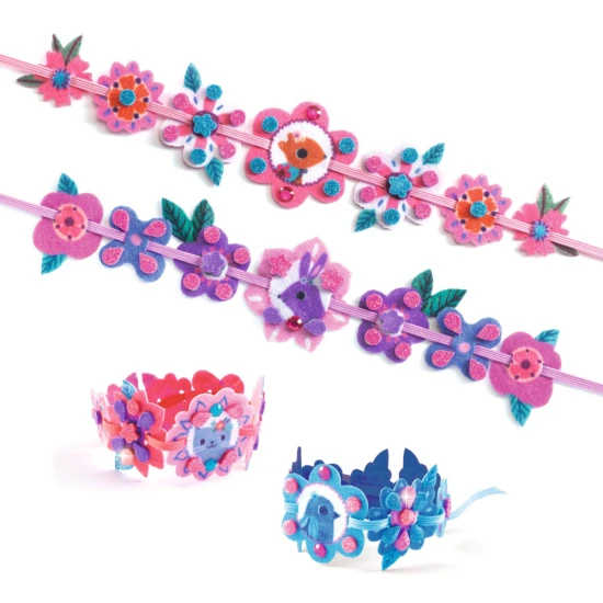 DIY naramky pre deti djeco – kreativna sada s plstenymi naramkami, penovymi nalepkami a kamienkami