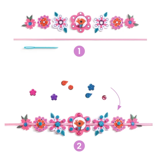 DIY naramky pre deti djeco – kreativna sada s plstenymi naramkami, penovymi nalepkami a kamienkami