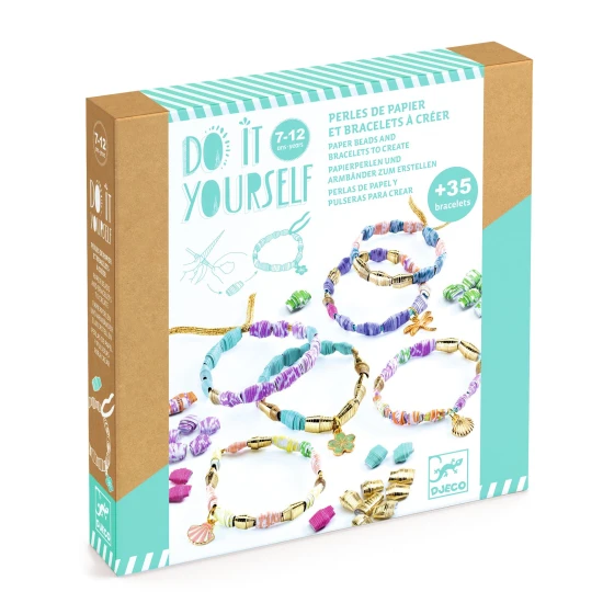 DIY Vyrob si sám Štýlové a zlaté náramky a papierové korálky