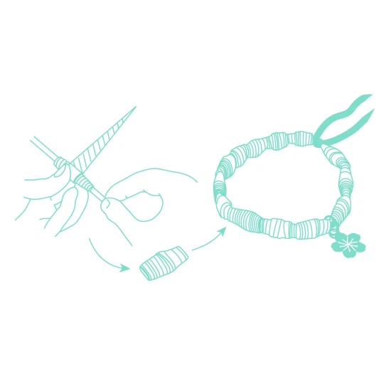 DIY Vyrob si sám Štýlové a zlaté náramky a papierové korálky