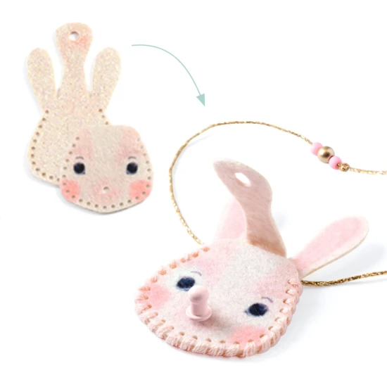 DIY sada na výrobu 3 tajných náhrdelníkov z filcu s trblietavými korálkami a príveskami