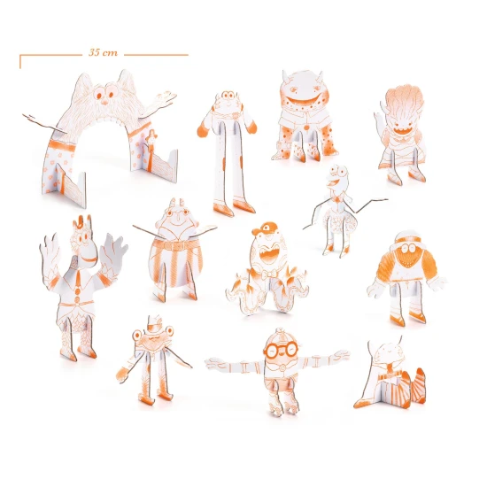 Kartónová 3D kreatívna Team monsters