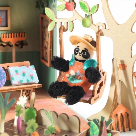 Detská kreatívna sada Djeco Mi House Olive – mini domček s nábytkom, postavičkou a doplnkami