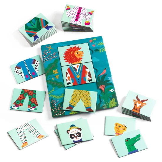 Djeco Mix & Match Modanimo – skladacia hra s farebnými tvarmi pre rozvoj logiky a kreativity