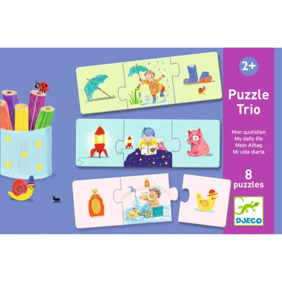 Dieťa priraďuje predmety k činnostiam. Edukačné puzzle.