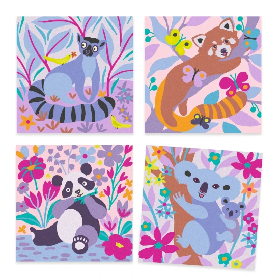 Tvorenie s farebným pieskom Zamatové labky