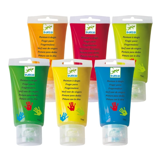 Prstové farby v tube Veselé 6 ks
