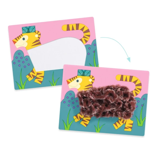 Djeco Tvorenie s vlnou a suchým zipsom – vlnené zvieratká na kartónových predlohách