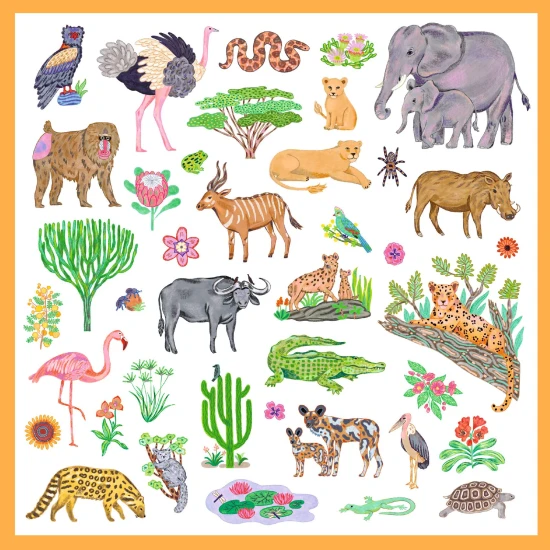 Samolepky: Kenya (160 ks)