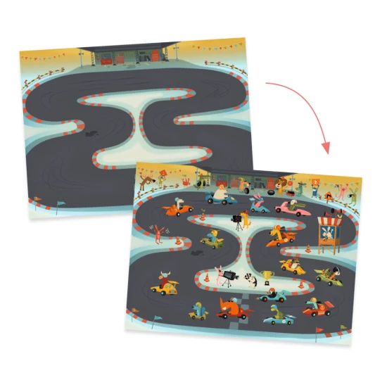 Tvorenie s obtlačkami Asfalt Djeco – Kreatívna sada pre deti s motívmi vozidiel