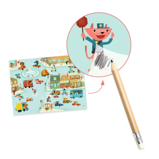 Tvorenie s obtlačkami Asfalt Djeco – Kreatívna sada pre deti s motívmi vozidiel