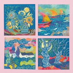 Vyškrabovacie obrázky podľa Vincenta Van Gogha