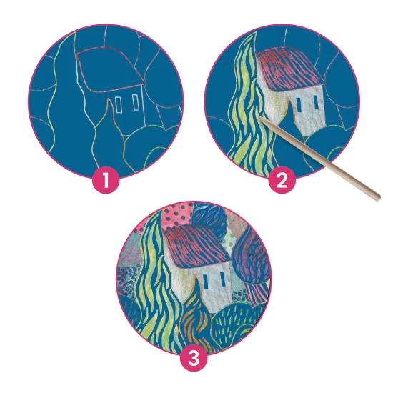 Vyškrabovacie obrázky podľa Vincenta Van Gogha