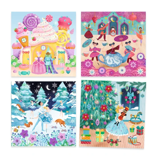 Luskáčik – Príbehy z rozprávok na ozdobenie, sada s obtláčacími fóliami, papierovými kvetmi a samolepiacimi kamienkami