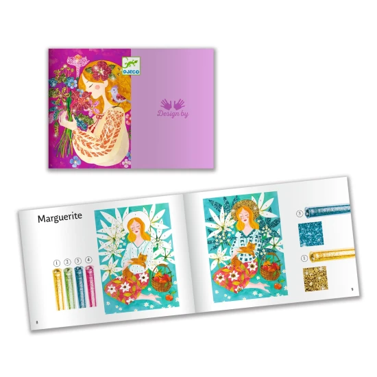 Tvorenie trblietkami Kvetinové dievčatá