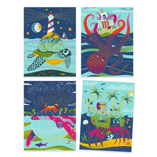 Vyškrabovacie obrázky: Pod hladinou