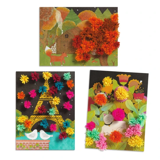 Koláž zo samolepiacich brmbolcov