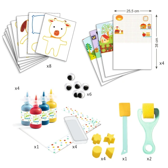 Maľovanie so špongiami Dobrodružstvá s plyšovými hračkami