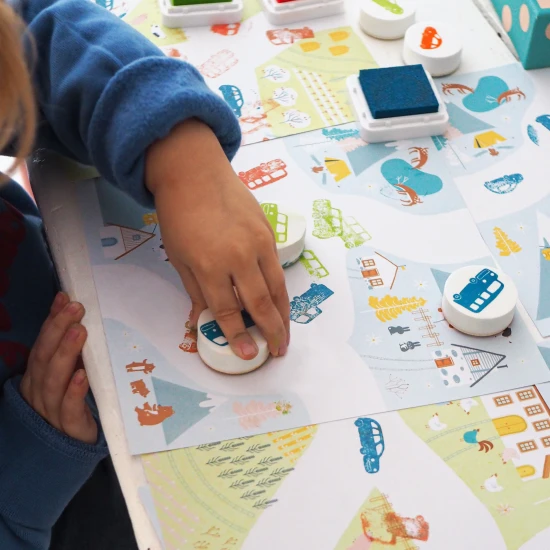 Kreatívna súprava s pečiatkami Dopravné prostriedky