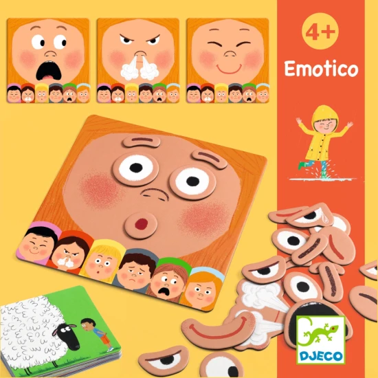 Edukačná hra Emotico pre predškolákov. Cieľom jazykovej hry je podporiť vnímanie emócií cez hravú činnosť.