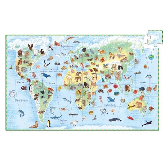 Objavovacie puzzle Zvieratá sveta 100 ks