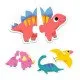 Dieťa sa naučí poskladať veselé farebné dinosauríky.