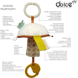 Závesná senzorická hračka s hryzátkom Hríbik