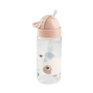 Fľaša so slamkou Tiny farm ružová 350 ml