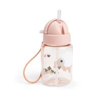 Fľaša so slamkou Tiny farm ružová 280 ml