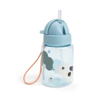 Fľaša so slamkou Tiny farm modrá 280 ml
