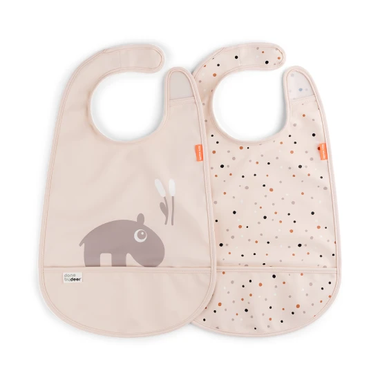 Done by Deer Podbradníky na suchý zips Ozzo ružové – 2 ks
