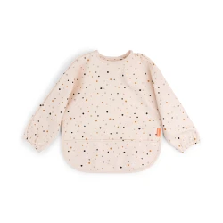 Podbradník s rukávmi a vreckom Happy dots ružový