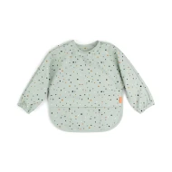 Podbradník s rukávmi a vreckom Happy dots zelený