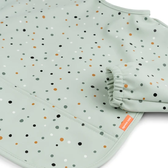 Done by Deer Podbradník s rukávmi a vreckom Happy dots zelený