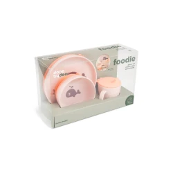 Jedálenská súprava Foodie s prísavkou Wally ružová