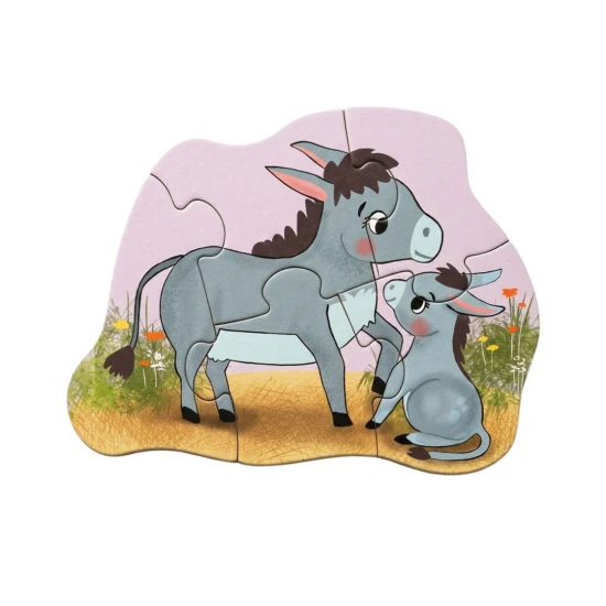 Prvé puzzle Farma 6v1 so zvieratkami z farmy a mláďatkami