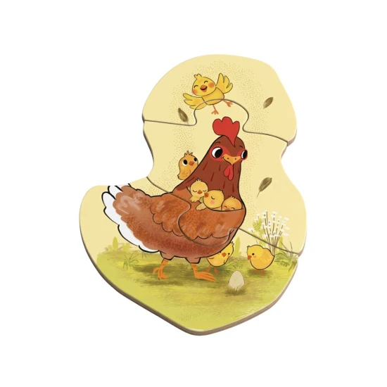 Prvé puzzle Farma 6v1 so zvieratkami z farmy a mláďatkami