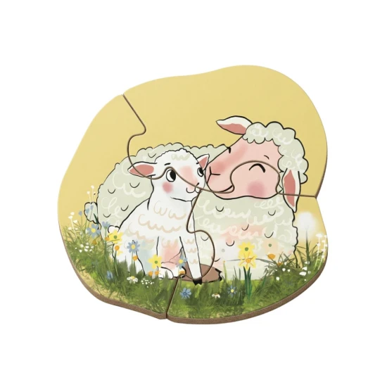 Prvé puzzle Farma 6v1 so zvieratkami z farmy a mláďatkami